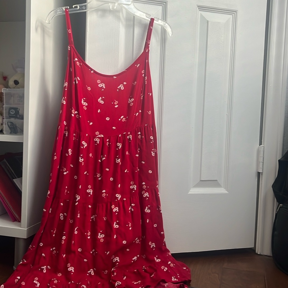 Hollister red floral dress size medium
